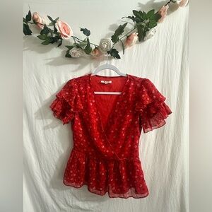 Madewell Tiered Sleeve Peplum Blouse